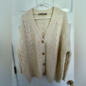 Jenni Kayne Ivory Cable Knit Cardigan